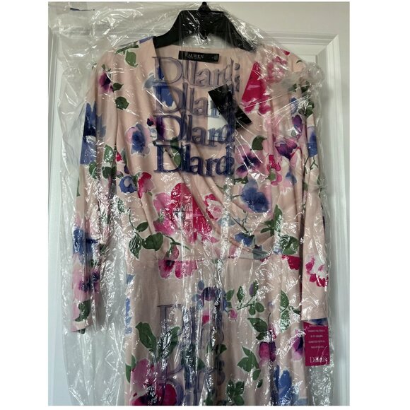 Ralph Lauren Floral-Print Wrap Midi Dress Sz 4 - Picture 5 of 6